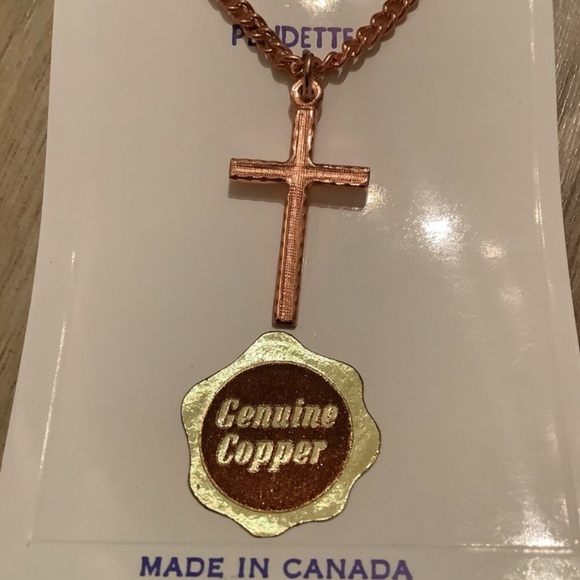 New vintage Copper cross pendette - Picture 2 of 6